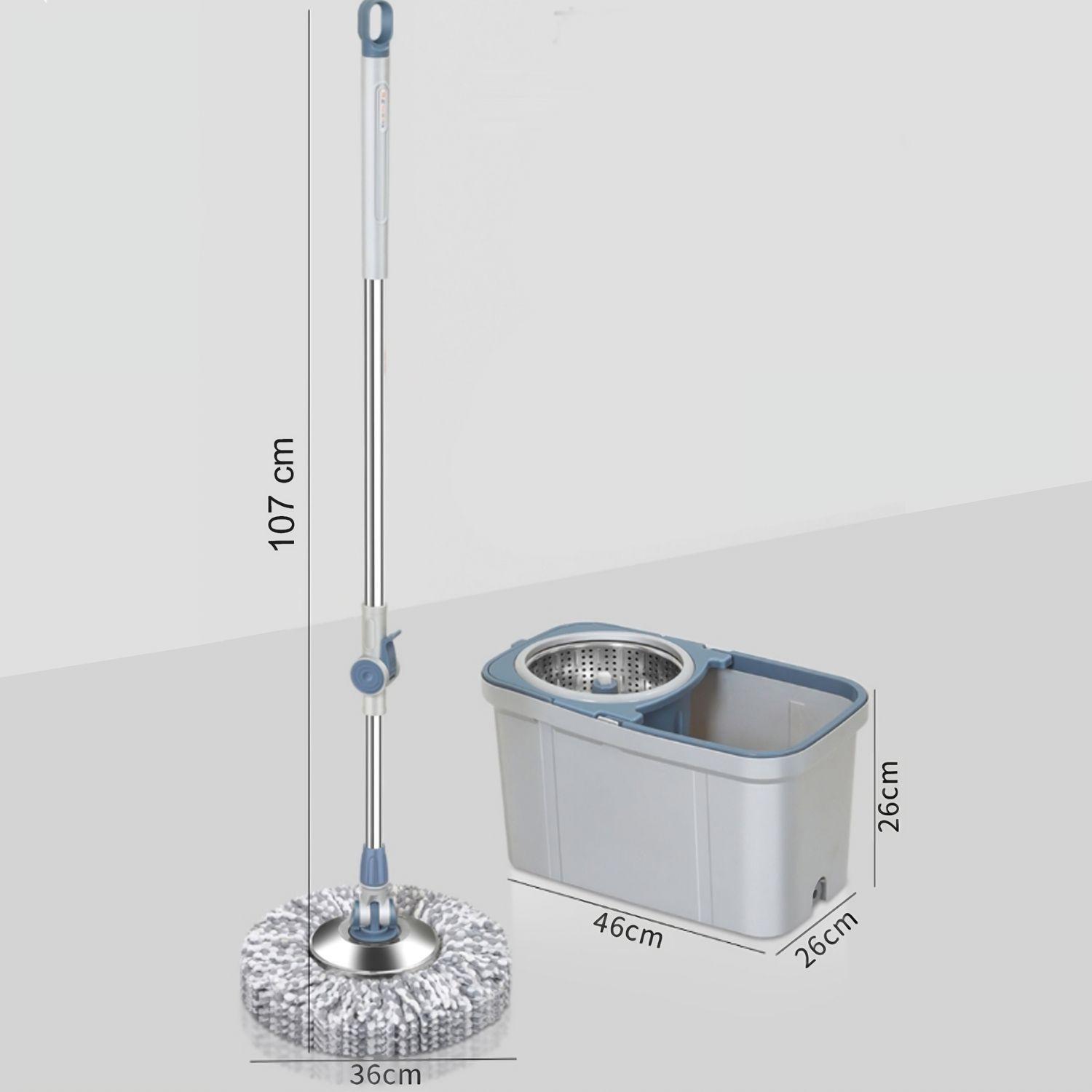 Lampazo Mopa Fregona Cubo Trapeador De Pisos Giratoria 360°-4