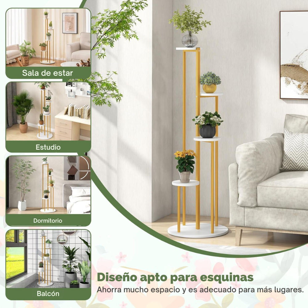 Soporte De 4 Niveles Para Macetas Plantas Decorativo-3