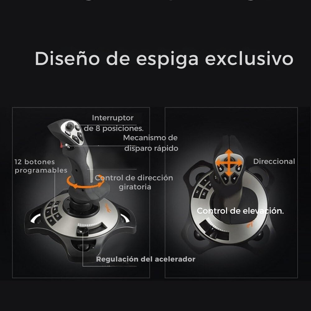 Joystick Para Simulador De Vuelo Mando Pxn-2113 Pro-5