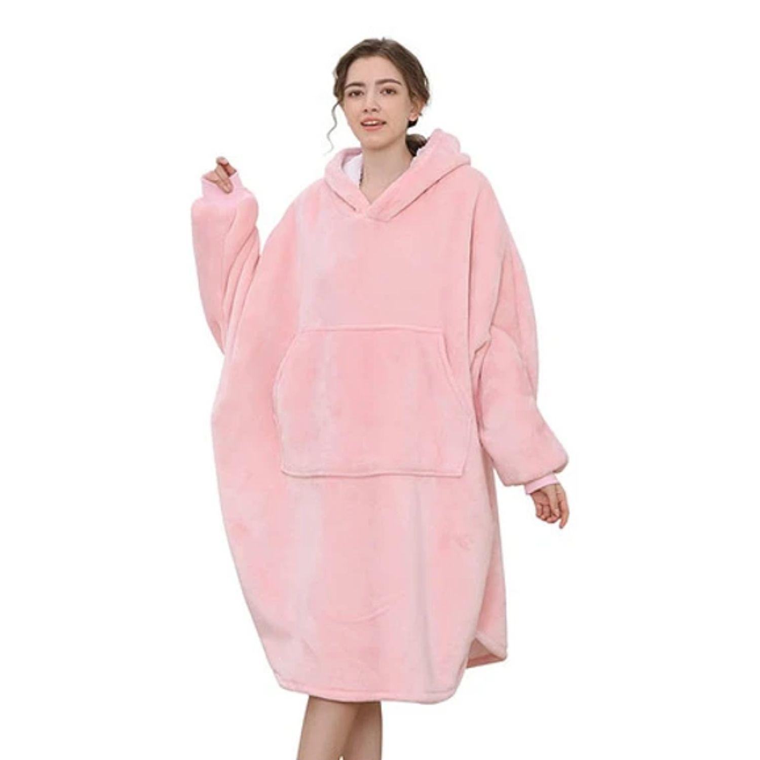 Manta Unisex Tipo Polerón Con Capucha Estilo Sherpa 120cm-0