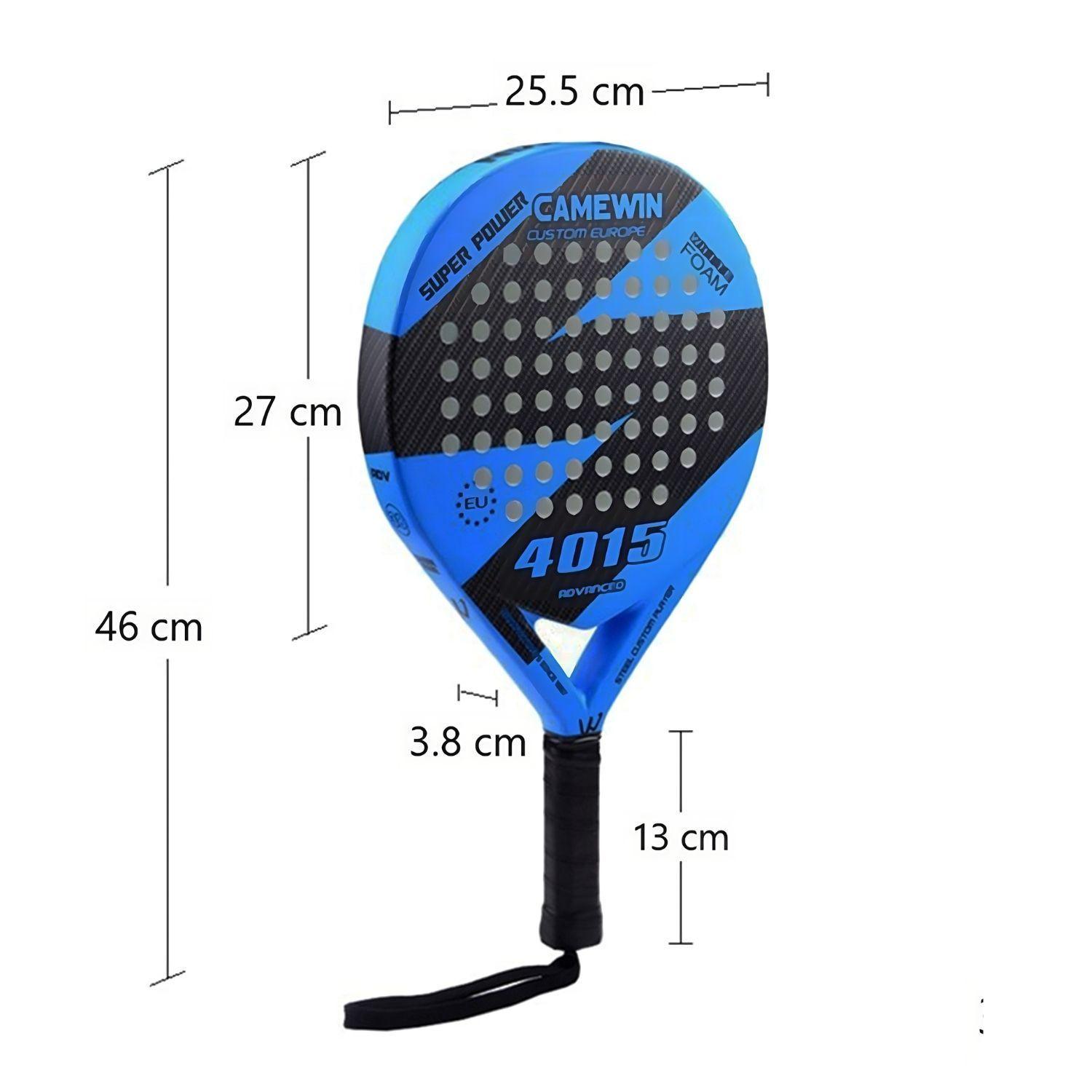 Pala Padel Carbono Híbrido 38mm Con Bolso Deporte Playa - Azul-4