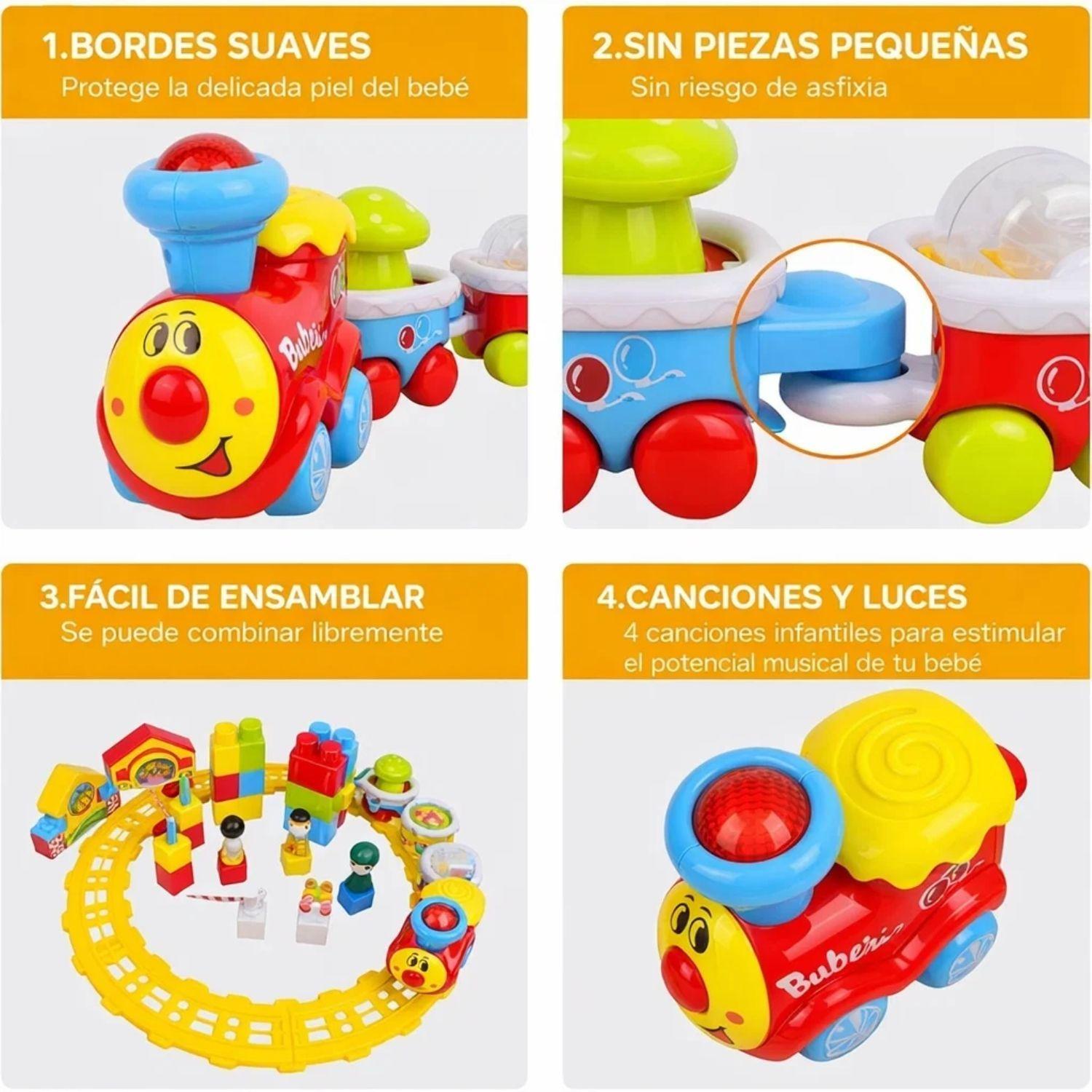 Locomotora De Juguete Con Sonidos Y Luces Juego Didáctico-3