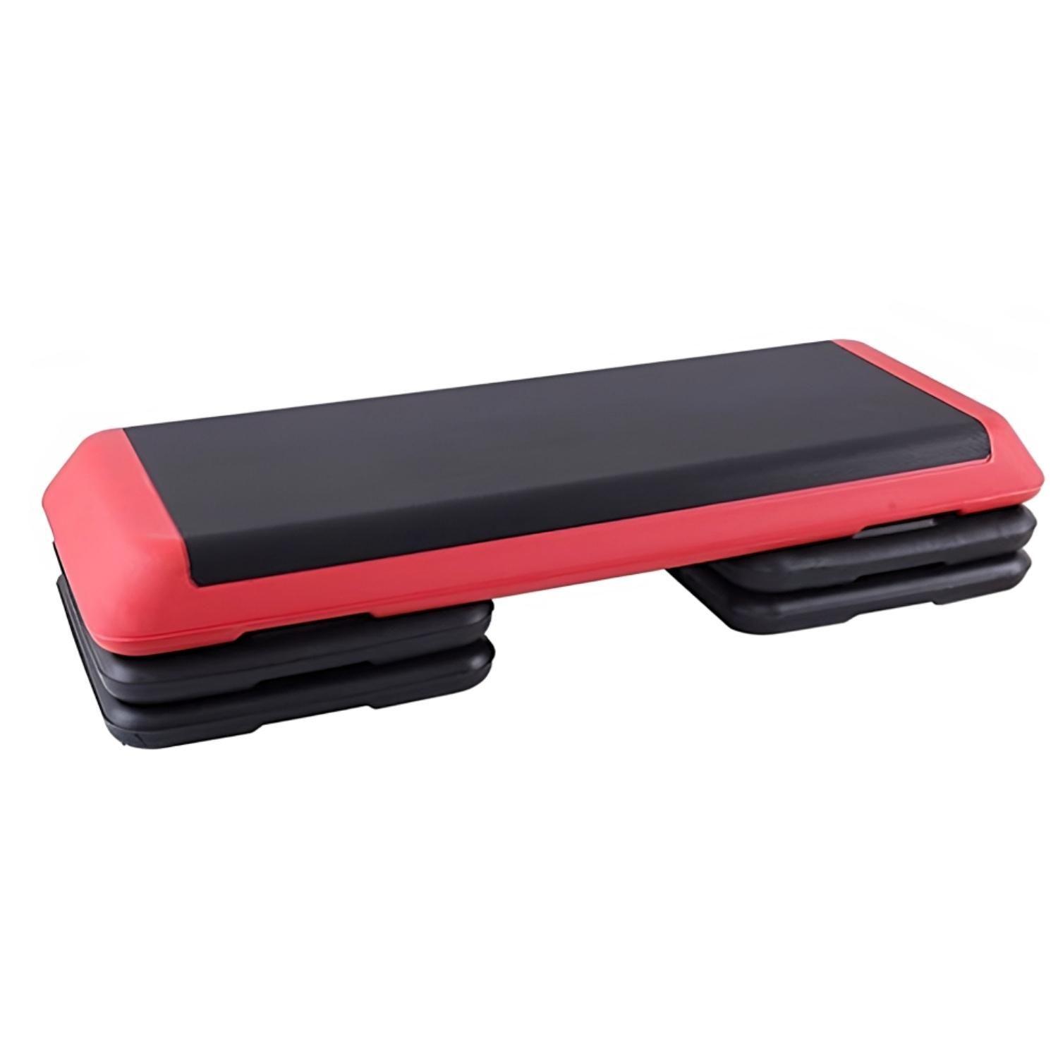 Step Aerobico 3 Niveles Crusec 110 X40 Cm - Negro Con Rojo-0
