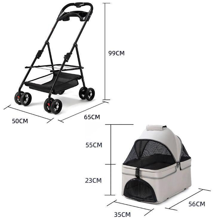 Coche Para Mascotas Raza Pequeña Plegable 20kg-6