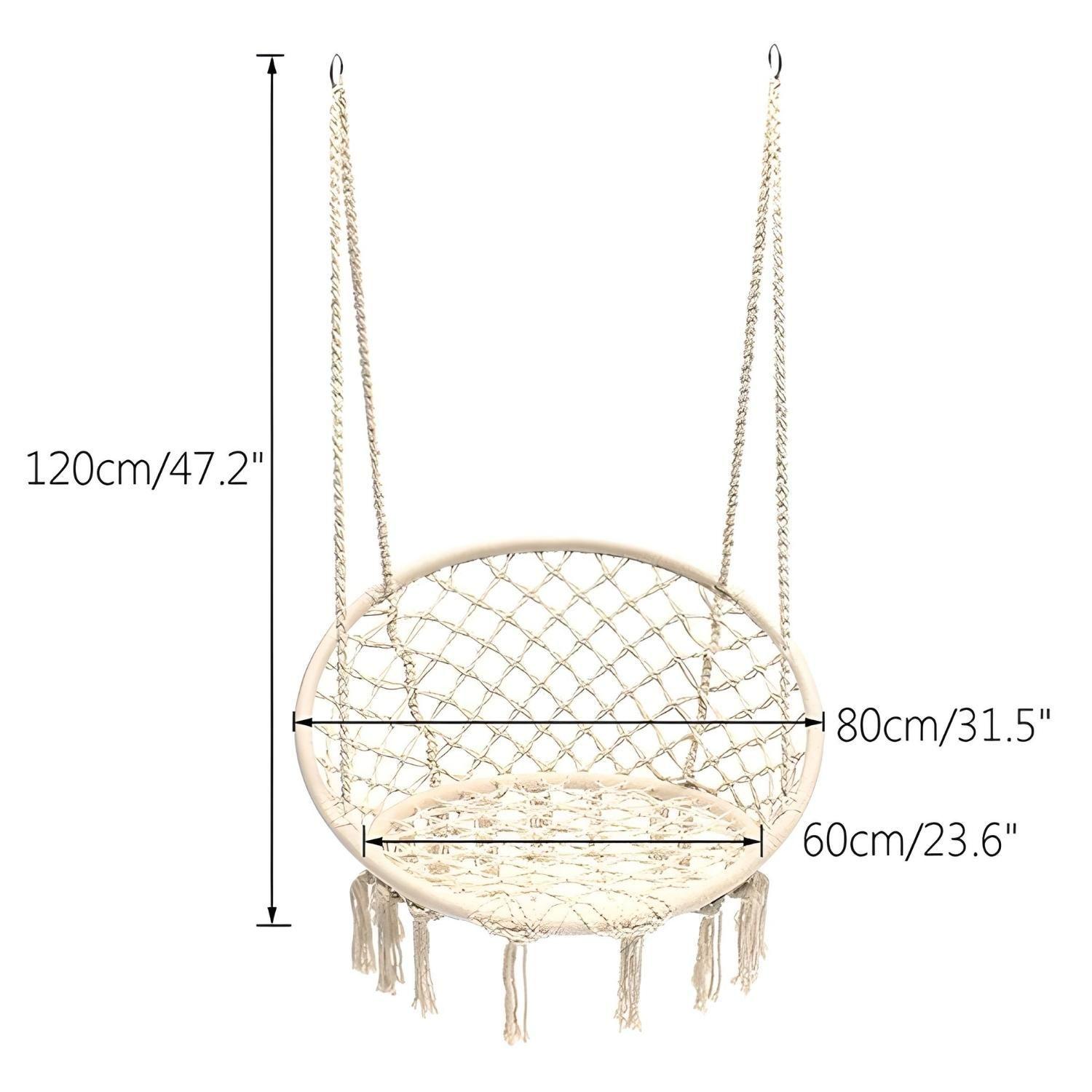 Silla Colgante Beige Tipo Hamaca Para Terraza Jardín Living-4