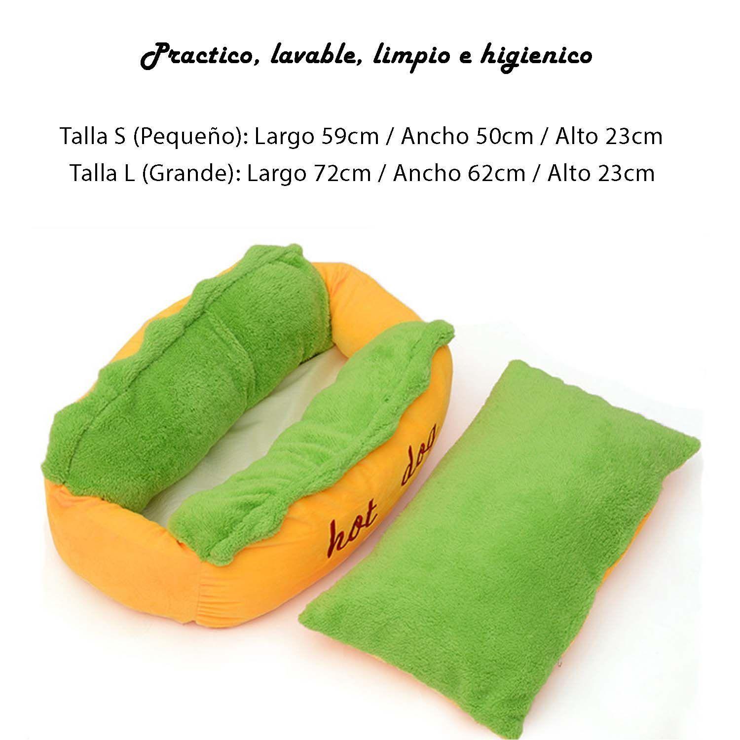 Cama Hot Dog Talla L Suave Acolchada Mascotas-3