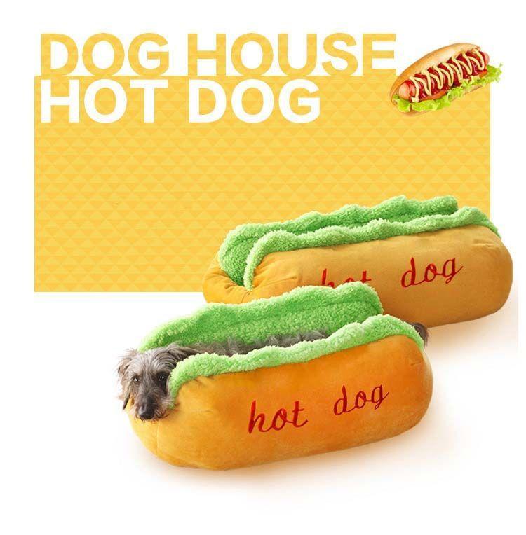 Cama Hot Dog Talla L Suave Acolchada Mascotas-2