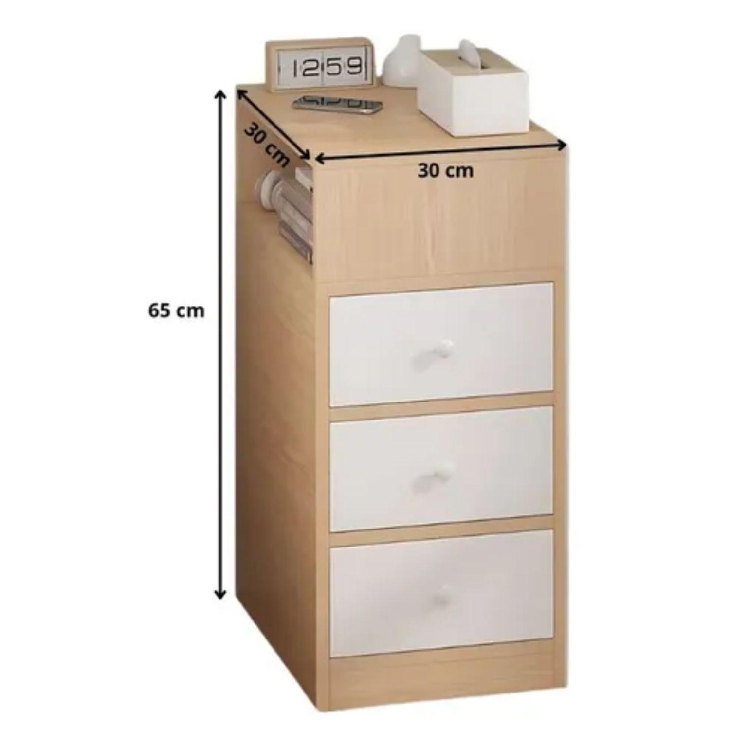 Cajonera Comoda 30x30x66cm Estante Mesa De Noche Velador-2