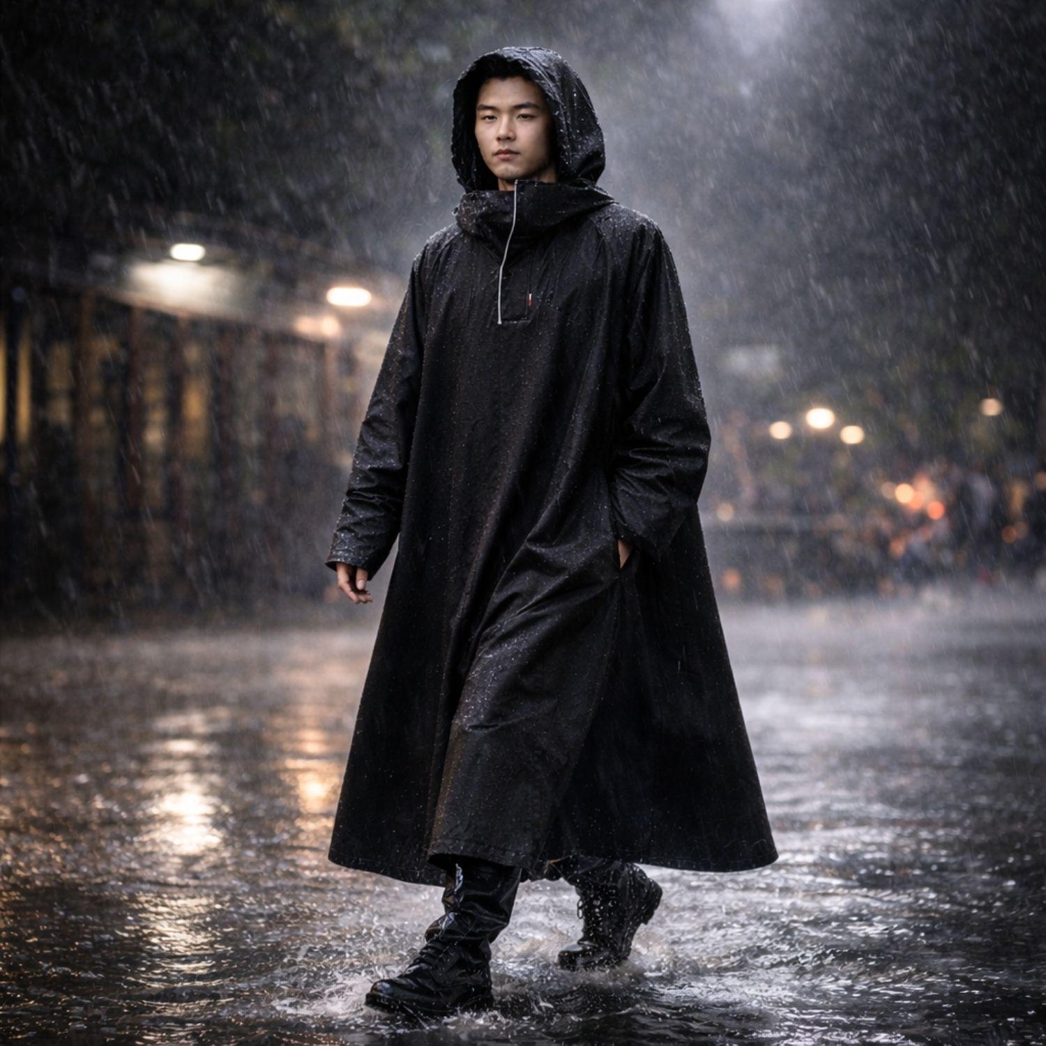 Poncho Lluvia Reutilizable Impermeable para Senderismo-4