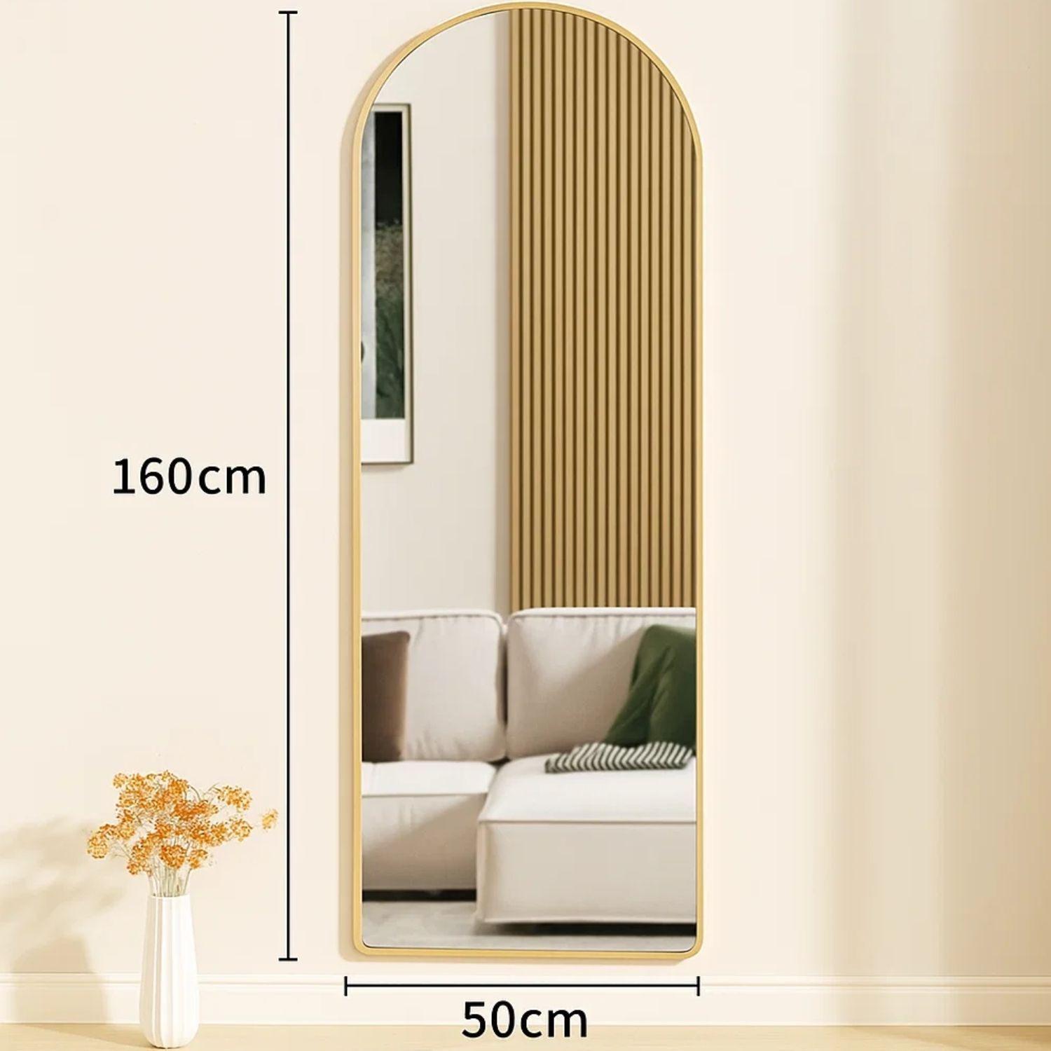 Espejo Ovalado Cuerpo Entero 160x50cm Con Base Plegable-2