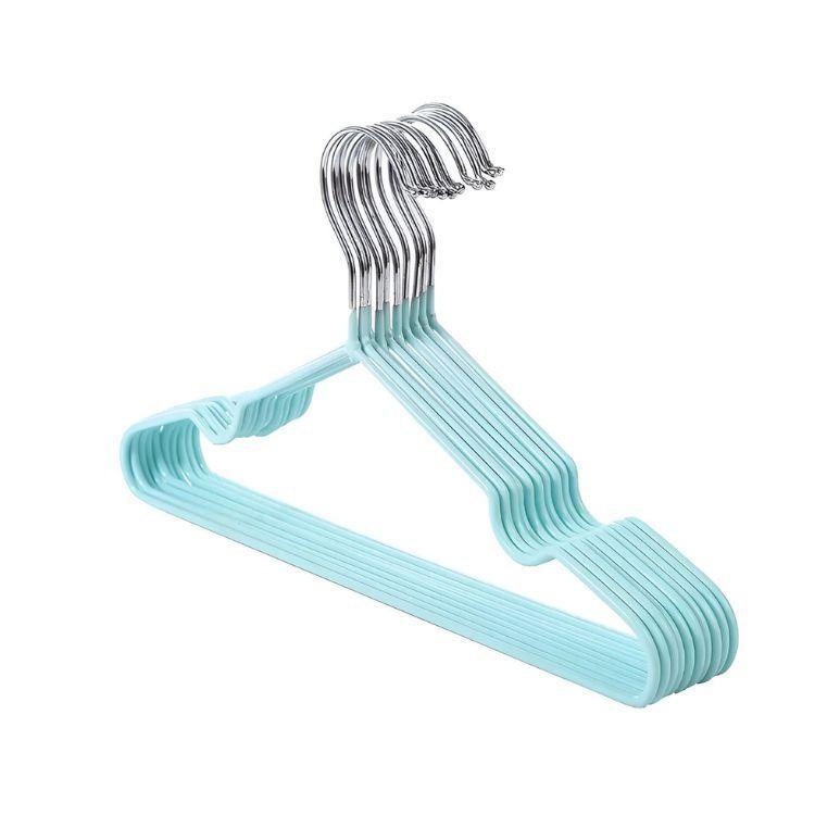 Ganchos Colgador Ropa Metálicos 10 Unidades - Verde Agua-0