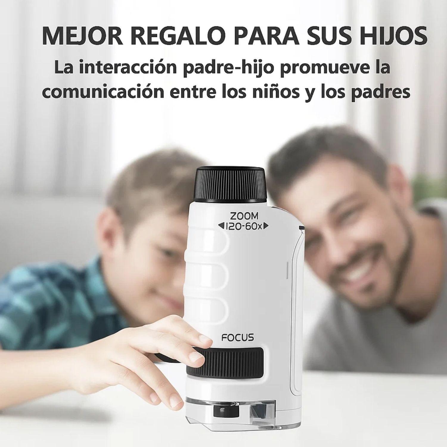 Microscopio Portátil Con Luz Para Niños Juguete Científico-4