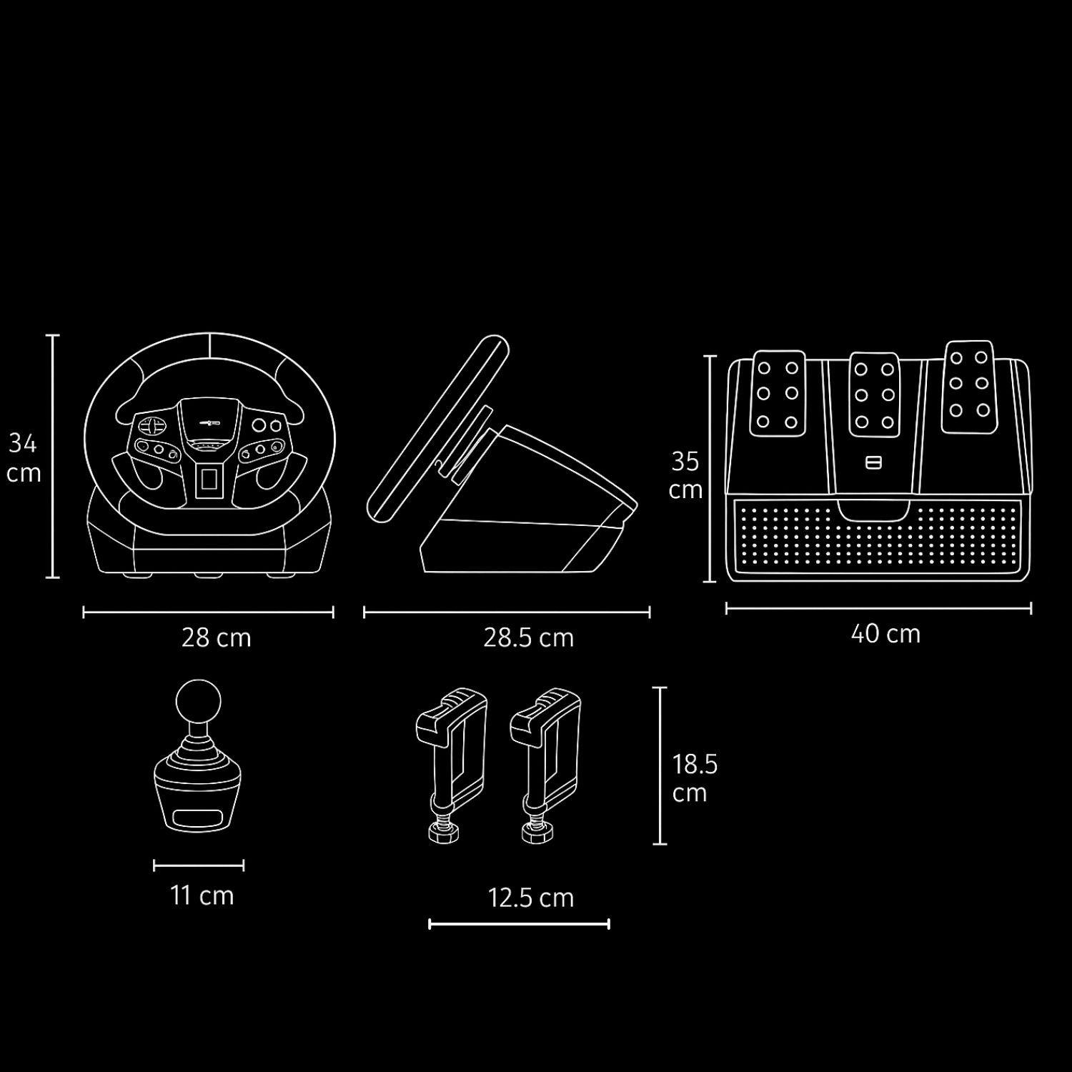Volante V9 G2 con Pedales y Palanca para PC Simulación-4