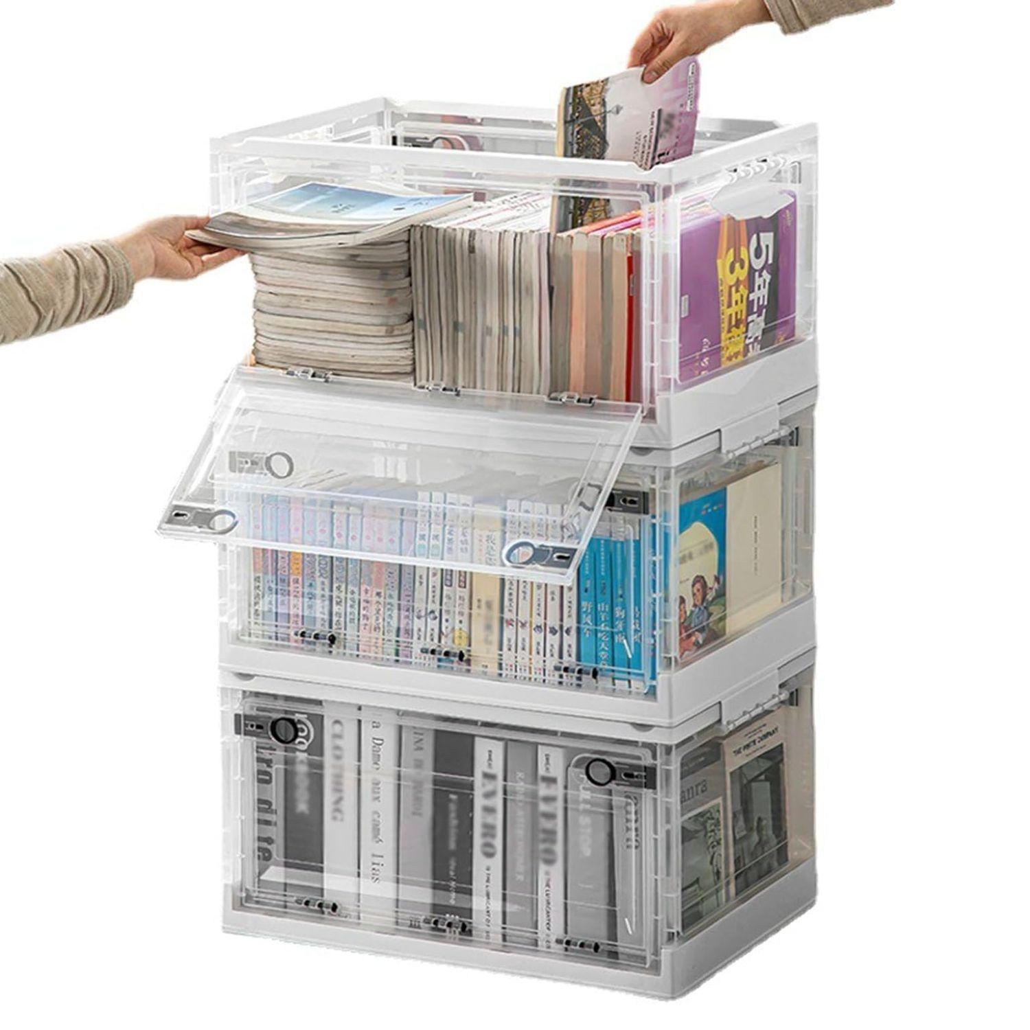 Organizador Apilable De 3 Niveles Plegable Con Tapas Oficina-0