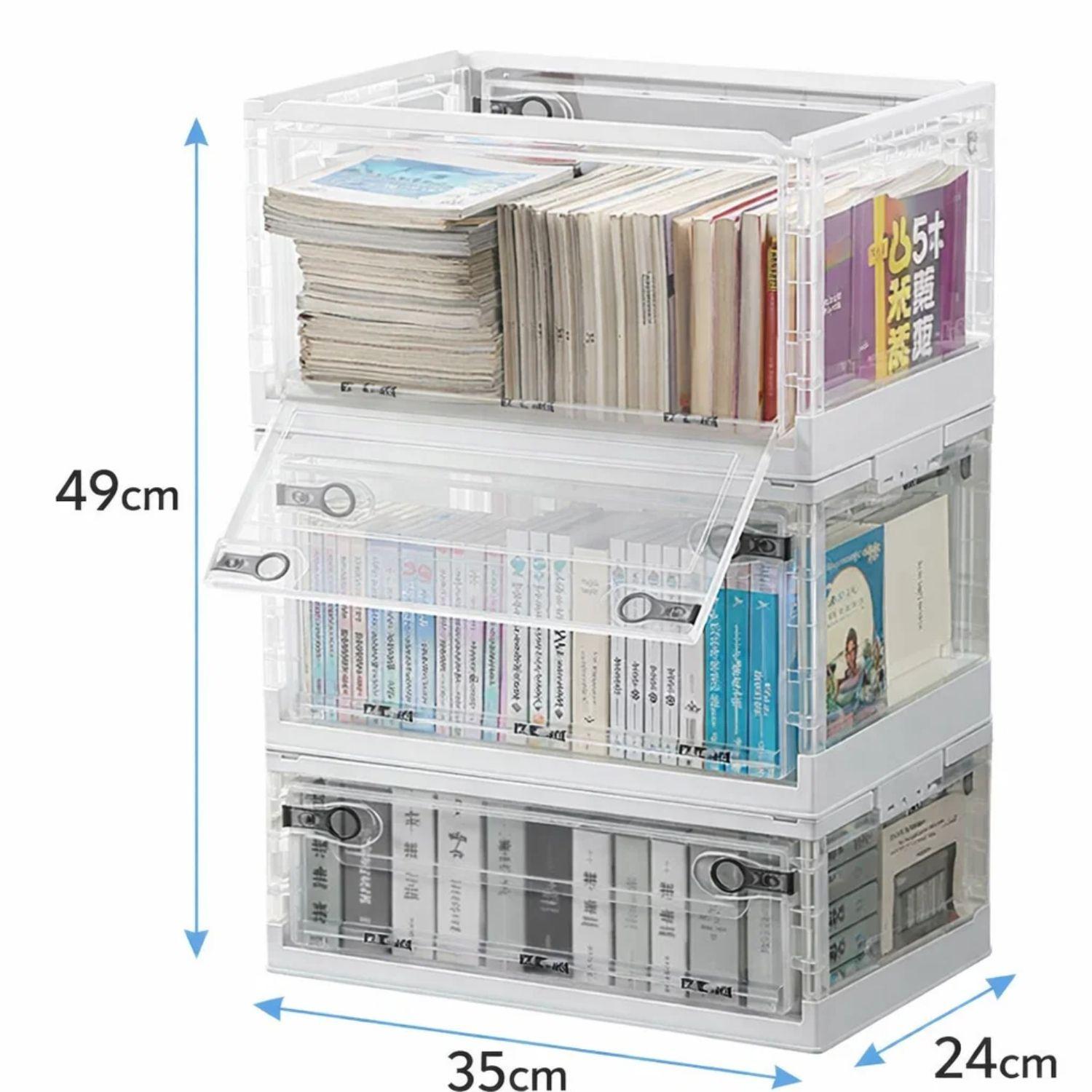 Organizador Apilable De 3 Niveles Plegable Con Tapas Oficina-1