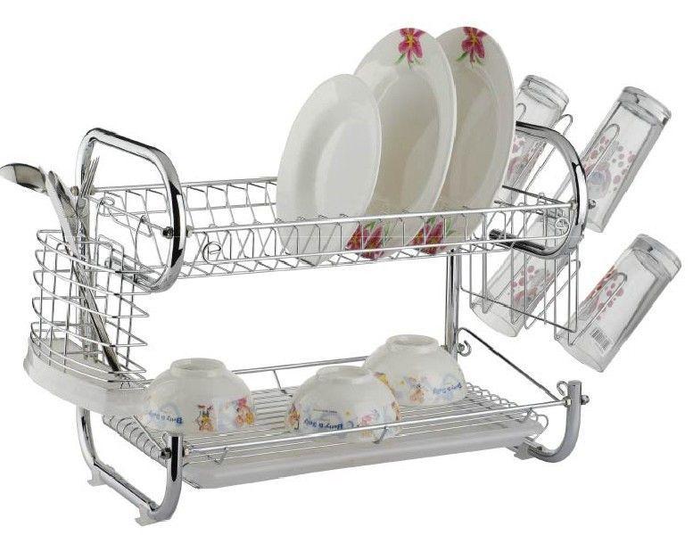 Escurridor de Platos 2 Niveles Soporte Utensilios-0