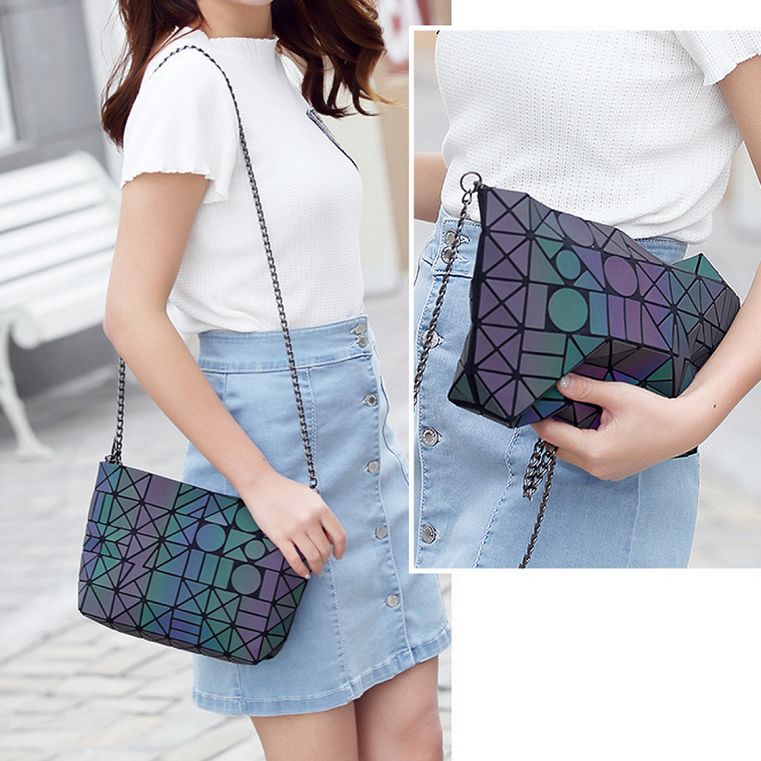 Set 3 Piezas Bolso Luminoso Cartera Monedero Neceser Mujer-5