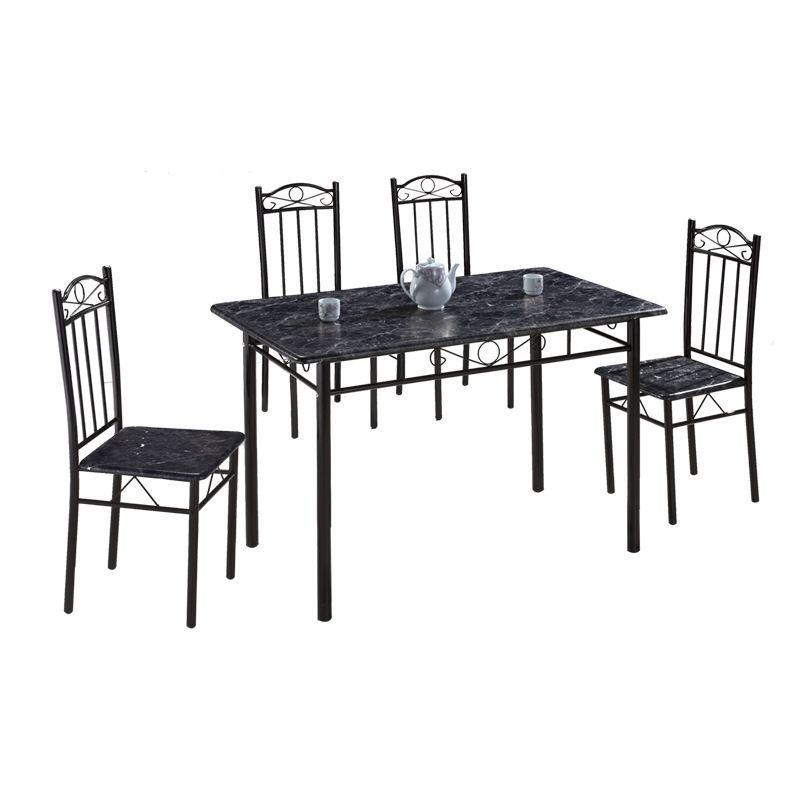 Juego de Comedor Marmol Con 4 Sillas Moderna 120cm x 67cm-0