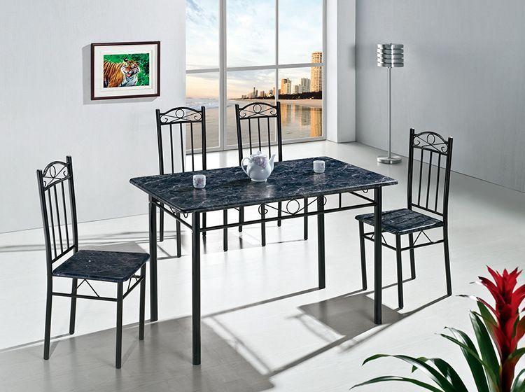 Juego de Comedor Marmol Con 4 Sillas Moderna 120cm x 67cm-3