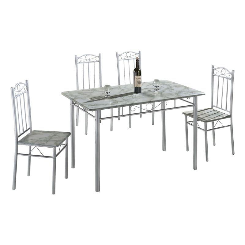 Juego de Comedor Marmol Con 4 Sillas Moderna 120cm x 67cm-0