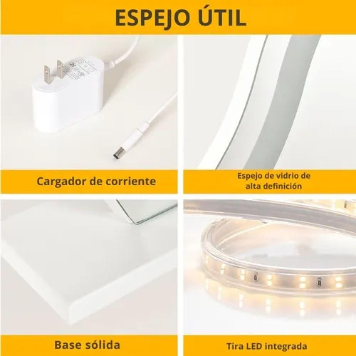 Espejo Con Luces Led 56.89 x 43.43 Para Tocador Maquillaje-2