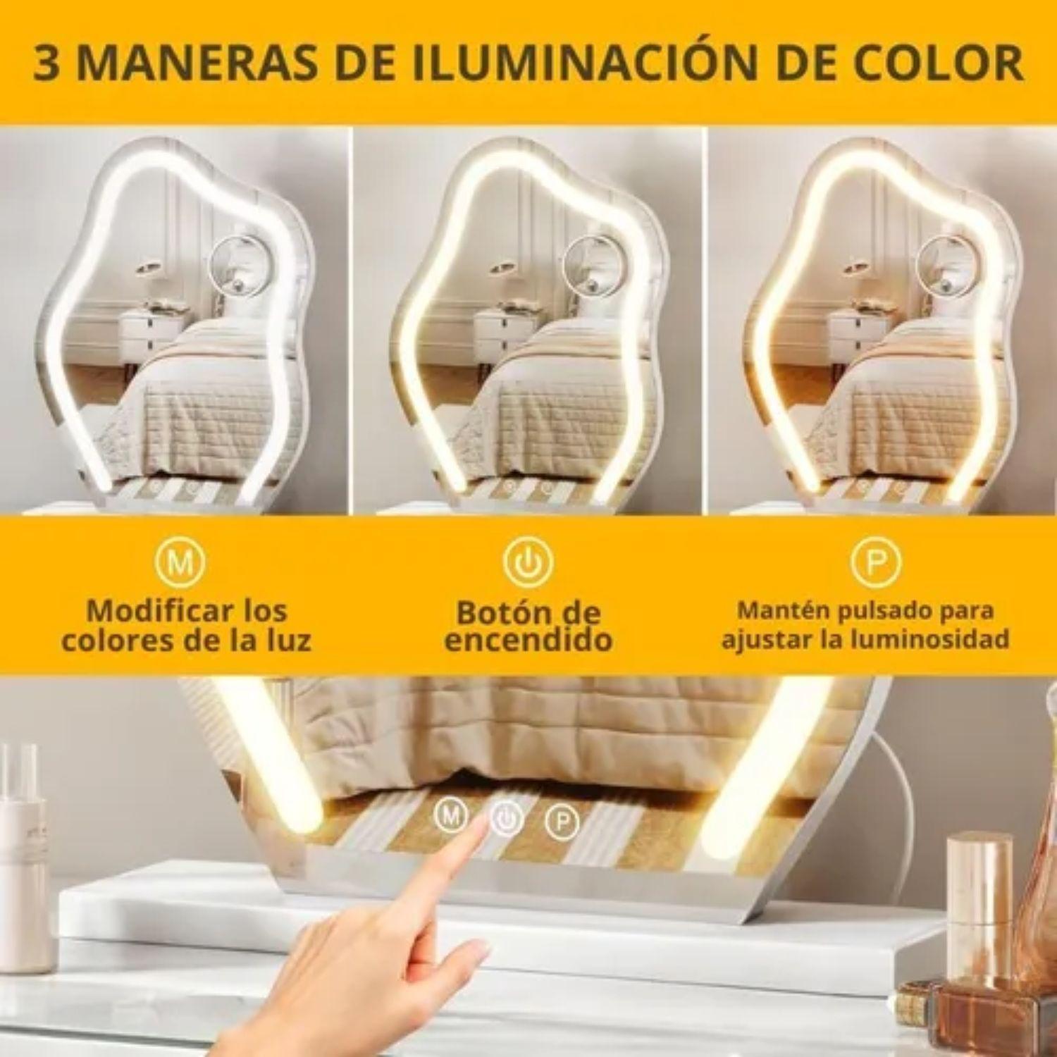 Espejo Con Luces Led 56.89 x 43.43 Para Tocador Maquillaje-3