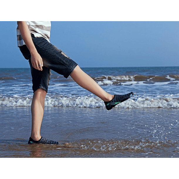 Zapatillas De Playa Zapatos De Natación Antideslizante Unisex - Negro-3