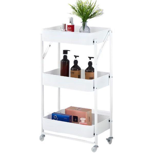 Estante Organizador Plegable Cocina Baño 3 Niveles - Blanco-0