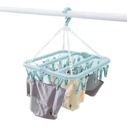 Colgador De Calcetín Ropa Interior De 32 Clips Plegable-0