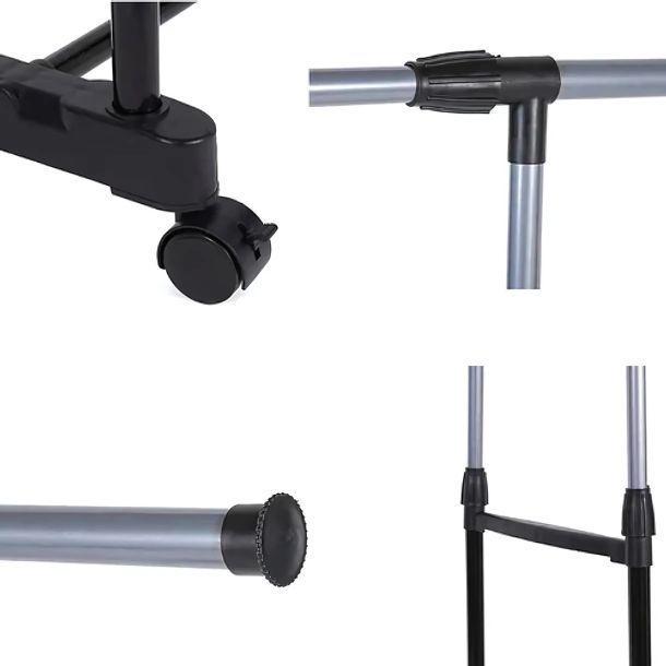 Tendedero Alargable Largo Ajustable Con Ruedas Para Ropa-4