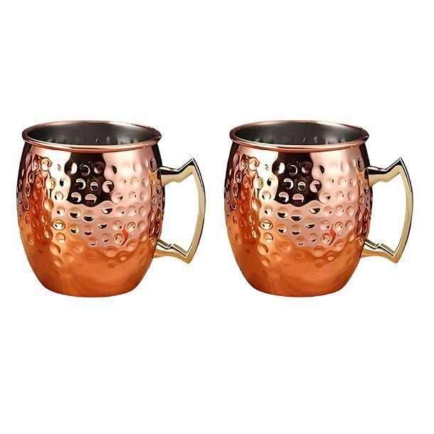 Pack 2 Tazas de Cobre Para Bebidas de Moscow Mule 500ml-0