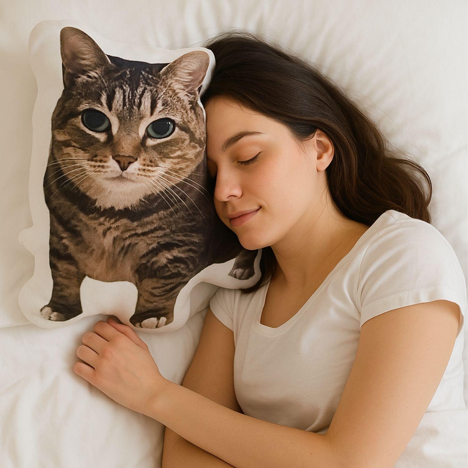 Almohada Con Gato Estampado Divertido Cómoda 26 cm-3