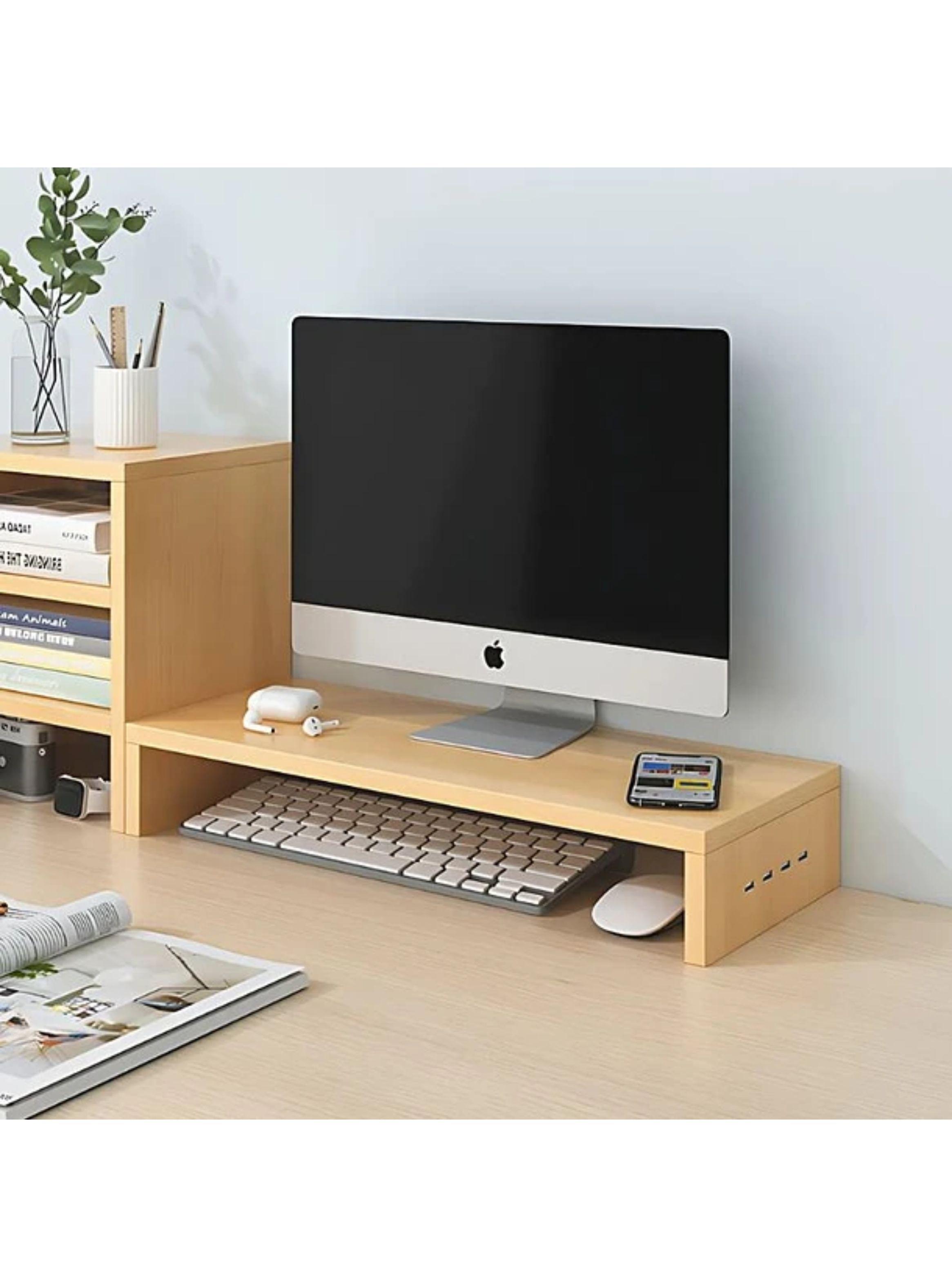 Base Elevador Monitor Soporte Pantalla PC Con Entradas USB-2