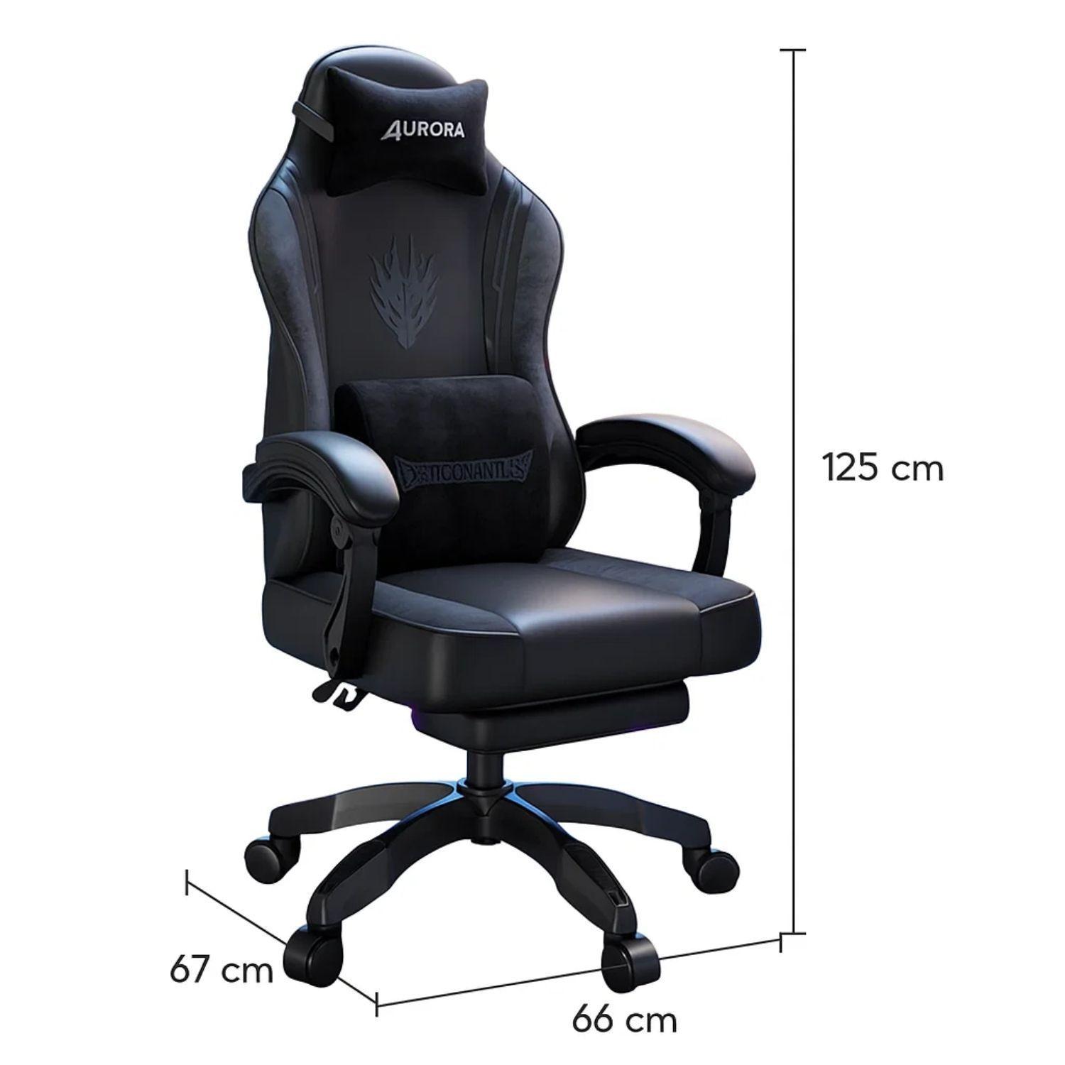 Silla Gamer Con Soporte Lumbar Reclinable 135° Y Reposapies-1