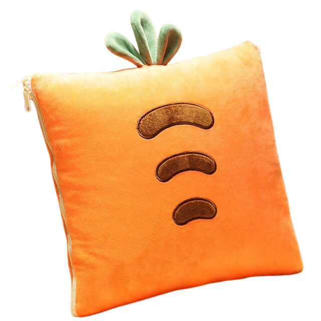 Manta De Almohada 2 En 1 Multiuso 1 Plaza 150 X 100 Cm Zanahoria-0