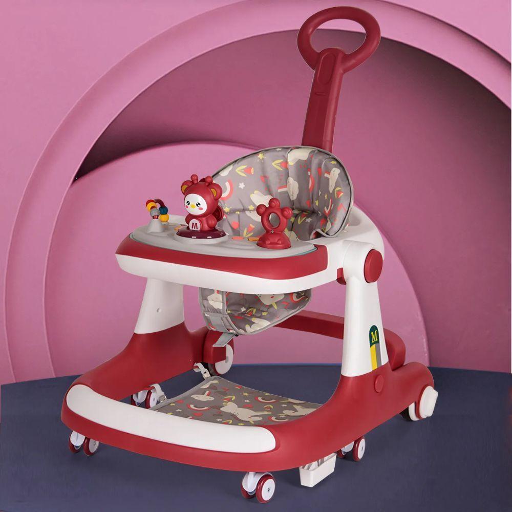 Andadera Caminadora De Bebé Multifuncional Anticaida Unisex Roja-2