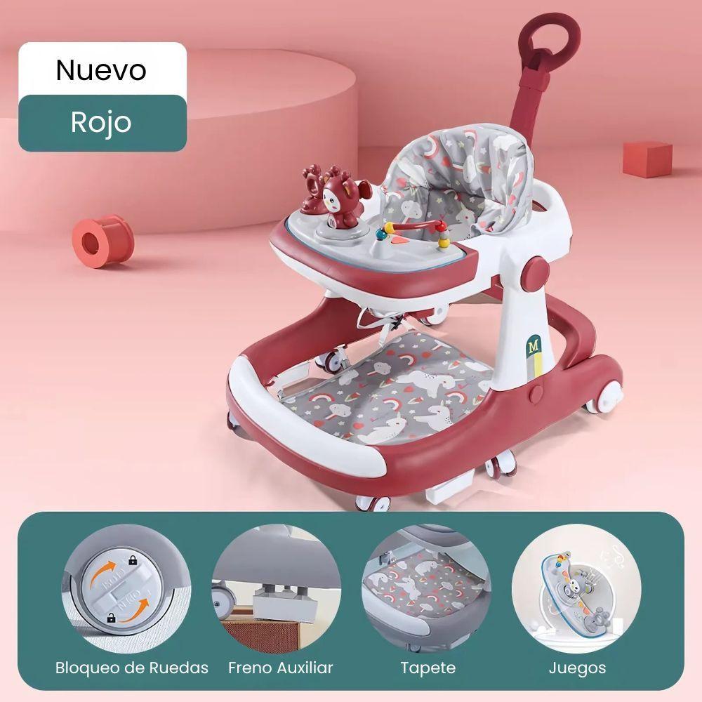 Andadera Caminadora De Bebé Multifuncional Anticaida Unisex Roja-3