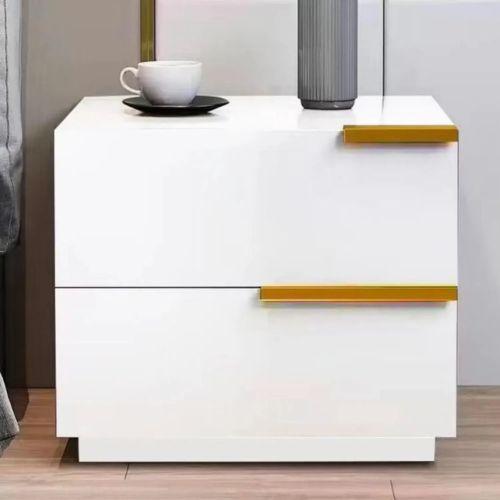 Mesa De Noche Velador 2 Cajones 50x42x47cm Moderna Elegante-2