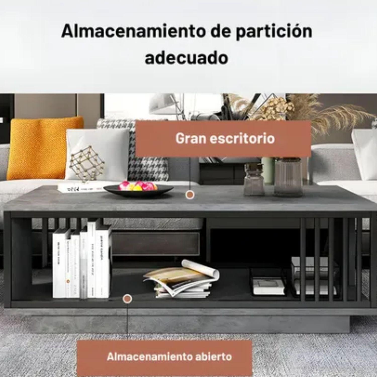 Mesa De Centro 2 Niveles 100x50x40 Living Hogar Decorativo-3