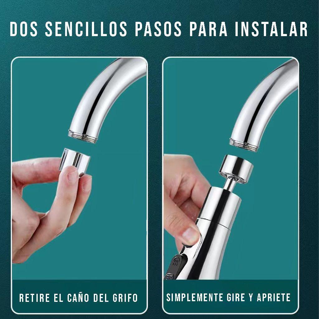 Adaptador De Grifo Anti Salpicaduras Filtro 3 Velocidades-5