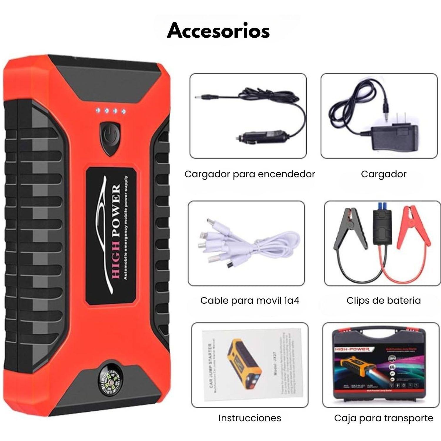 Arrancador Partidor Batería Autos 12V Cargador USB Telefono-2