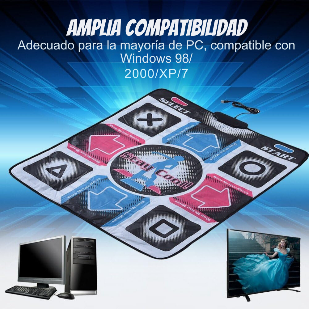 Tapete De Baile Para Juegos PC USB 11 Botones 90x80cm-5