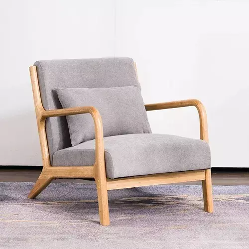 Sitial Poltrona Silla Gris Con Almohada Cojín-3