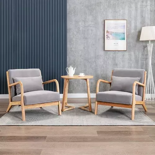 Sitial Poltrona Silla Gris Con Almohada Cojín-2