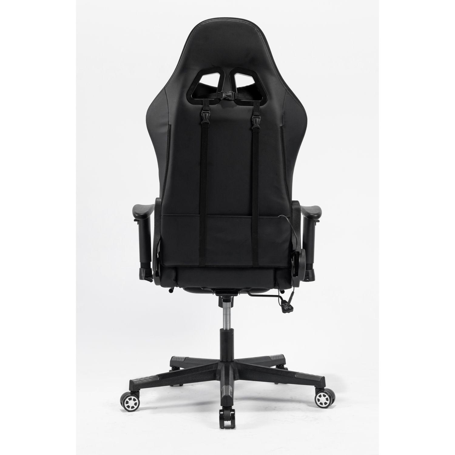 Silla Gamer Luz RGB Soporte Lumbar Reclinable Reposapiés-3