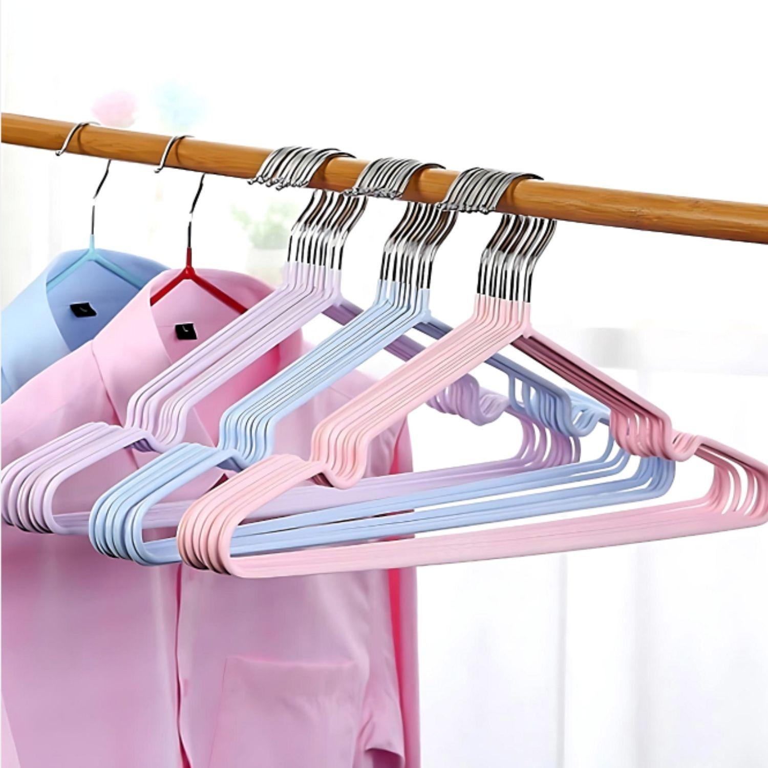 Ganchos Colgador Ropa Metálicos 10 Unidades - Azul-2