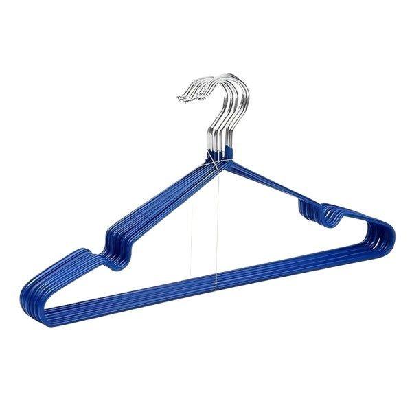 Ganchos Colgador Ropa Metálicos 10 Unidades - Azul-0