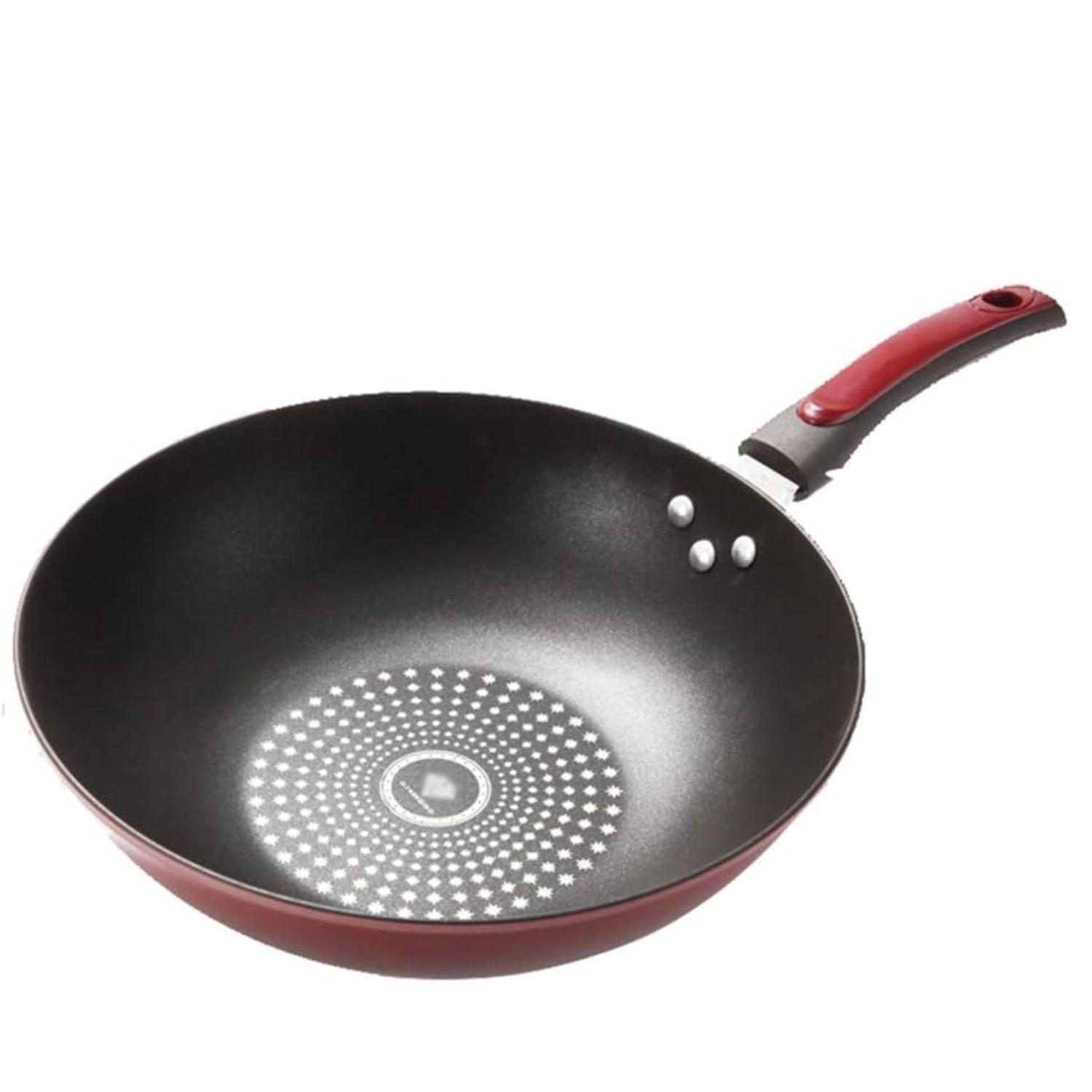 Sartén Wok De Cocina Con Tapa 32 CM Coccion Antiadherente-3