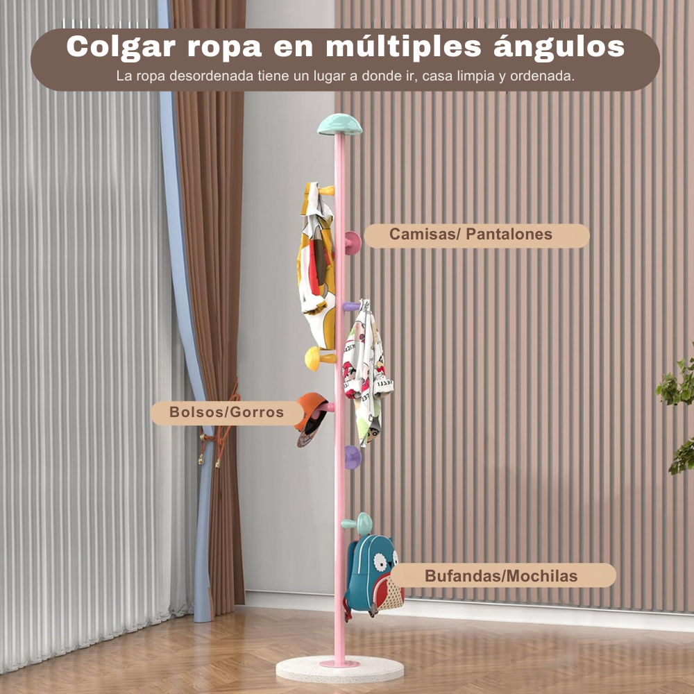 Perchero En Forma De Honguito Multicolor 7 Ganchos-3