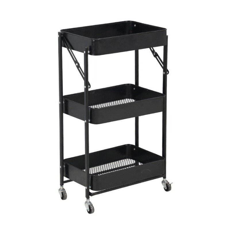 Estante Organizador Plegable Cocina Baño 3 Niveles - Negro-0